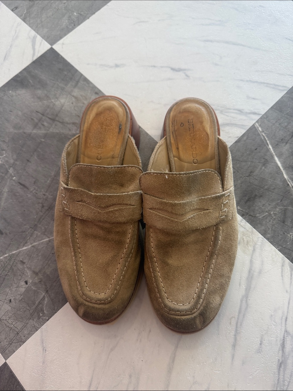 Bernardo Men's Taupe Suede Slip-On Loafers